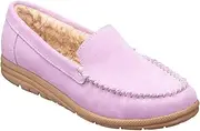 REDWOOD RIVER MINNETONKA(レッドウッドリバー ミネトンカ) M02CAC Women's Moccasins with Fur, Purple Suede, 22.5 cm