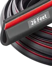 BISOTHAI 26 Feet Rubber Edge Trim Weather Stripping, Self-Adhesive Rubber U Channel Edge Trim for Car Doors, Hatches, and Glass, Steel Plates, Easy Cut to Size(Black)