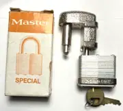Vintage Master Special #37 Padlock Concealed Shackle Guard w Box Trailer Lock