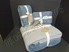 Pottery Barn West Elm Cozy Color Block Bed Blanket King Euro Shams Gray NEW