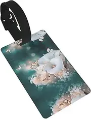 [OdDdot] Flower and Butterfly Print Luggage Tags for Suitcase,Travel Cruise Luggage Tag, Name ID Labels, for Baggage Bag Suitcase