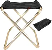 Portable Folding Camp Stool, Aluminum Alloy Lightweight Foldable Chair with Carry Bag, Compact Outdoor Seating for BBQ Fishing Camping