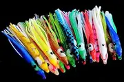 Tigofly 20 pcs 6cm Squid Rubber Skirts Soft Octopus Fishing Lures Hoochie Baits Sabiki Tackle Craft Fishing Accessories, Assorted