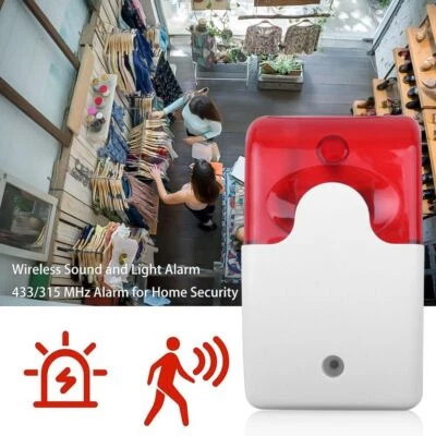 Wired Strobe Siren 120dB Sound Alarm Flashing Light Voice Burglar Alarm System