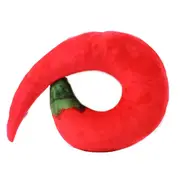 Emulational U Shape Sleep Pillow Cute Shape Neck Pillow for Travel Home Decoration Red chilli