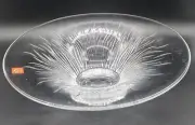 RCR Crystal Art Glass Console Centerpiece Bowl Cut Fire Flames Round 12.5"