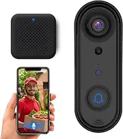 Wireless 1080P Video Doorbell, 2.4Ghz WiFi Home Doorbell Camera with Indoor Chime, IP65 Waterproof, Two-Way Audio