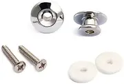 Generic 2 Pack Guitar Strap Locks Metal Guitar Strap Lock Buttons for Electric Includes Mounting Screws and Washers