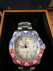 OceanX Sharkmaster GMT 42mm Automatic Men Diver Watch WhiteDial SMS-GMT-522