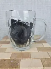 George Killian Litt Glass Mug Etched Horse on Front FL954