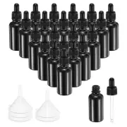 30Pcs 30ml Glass Dropper Bottle with Eye Dropper Funnel Black