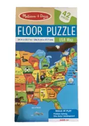 Melissa & Doug 42 piece USA map floor puzzle new sealed box!