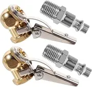 2 Sets Locking Air Chuck for Tire Inflation Internal Thread Durable and Tire Chuck Quick Air Compressor Accessories Compatible with Bicycle Motorcycle Car and Truck Valves