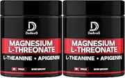 DEDICAD 2 Packs - 60 Capsules - 2250MG Magnesium L-Threonate w. L-Theanine & Apigenin - Triple Magnesium Complex Supplement