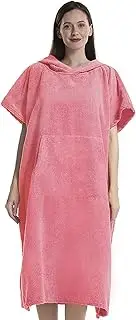 KINQUINN Surf Poncho Changing Robe with Hood Wetsuit Beach Towel Changing Robe for Easy Change in Public. Quick Dry Microfiber Towelling for Surfing, Swimming, Travelling, Camping, Pool, Bath(Pink)