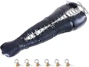 [Adavidsource] Leg Binder Restraint Mermaid Leather Bag Adjustable Locking Sleeve Bag (Padlock 6 Pieces)