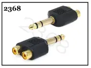 2 Pcs 1/4-Inch Stereo Male to 2 RCA Female Y Adapter Plug
