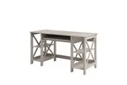 Maestro Furniture Suzy Home Office Computer Writing Working Desk W/ Open Shelves Washed Grey