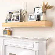 Natural Wood Floating Fireplace Mantel Shelf 36 Inch Mantels for over Fireplace