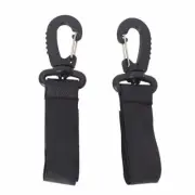 2x Black Clips Hooks Organizers for Austlen Baby Strollers Hang Shop Diaper Bag