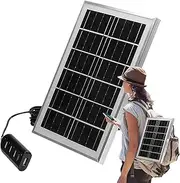 Portable Solar Panel | Compact USB Outlet Solar Panel Charger,High-Efficiency 4 USB Ports Flexible Camping Accessories for Monitor Outdoor Security Camera Phone Devices Supply Fans