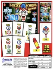 Pull Tab Ticket - Hard Card Tickets - Game - Lucky Joker Bingo