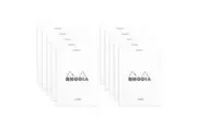 10x Rhodia No12 Top Stapled Pocket Notepad Office Stationery Note Pad Ruled WHT