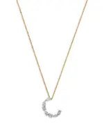 Bloomingdale's Fine Collection Luxe Collection Certified Mixed Cut Lab Grown Diamond Letter C Initial Pendant Necklace in 14K White & Yellow Gold, 0.5 tcw