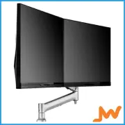 Atdec Tandem Dynamic Dual Monitor Mount C-Clamp - Silver