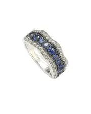 Suzy Levian 18K & Silver 3.00 ct. tw. Blue Sapphire Ring 5 NoColor