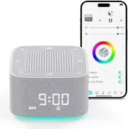 Sound Machine Alarm Clock, 32 Soothing Sounds, 8 Night Light, App Control White Noise Sound Machine with Dimmable Clock, Auto-Off Sleep Timer, Volume Control White Noise Machine for Baby, Kids, Adult
