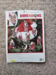 Vintage Dimensions Counted Cross Stitch Kit Santa Collection Ornaments 8488 NEW