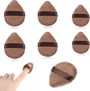 6Pcs Mini Powder Puff, Setting Powder Puff, Mini Powder Finger Puff, Triangle Makeup Puff for Foundation Setting, Cushion Puff for Women Girls(Style B)