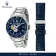 【2年保養】 瑪莎拉蒂 Sfida系列 44mm 藍色錶盤 雙錶帶 男士自動機械腕錶 R8823140007 夜光功能