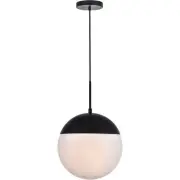 Living District LD6038BK Eclipse 1 Light 12 inch Black Pendant Ceiling Light
