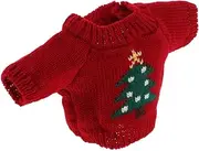 WHAMVOX Toy Bear Sweater Doll Costume for Children Winter Christmas Doll Outfits Compact Doll Costume Bear Doll Clothes Lovely Doll Costume Mini Doll Clothes Bear Sweatshirt Toys Red Yarn