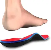 PCSsole High arch Orthopaedic Insoles, Comfort Men's and Women's Insoles Work Shoes for Heel Spurs, Flat Feet, Plantar Fasciitis, Foot Pain, red, EU44-45(29cm)