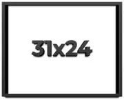 31x24 Shadow Box Frame Black | 1 inches Deep Real Wood Contemporary Shadowbox Di