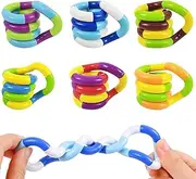 TenaLucy 6 Pieces Tangle Fidget Toy, Hand Tangles Toy, Hand Tangles Toy, Fidget Toys Set, Tangle Autism Toy, Twister Fidget Toy, Stim Toys for Stress Relief, for Children and Adults