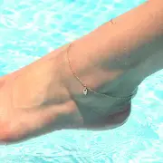 Classic gold filled Hamsa Heart Charm chain anklet