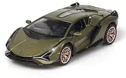 Die-cast Exquisite 1:32 for Lamborghini FKP37 Alloy Car Model Metal Diecast Simulation Light Pull Back Roadster Models Displays Miniature Vehicle(Green)