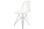 SK Designer Living | Replica Eames DSR Eiffel Chair | Clear Transparent | Chrome Legs