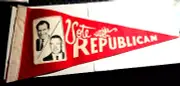 Rare * Richard Nixon & Spiro Agnew Vote Republican 19" Felt Pennant * Vintage