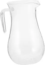 Mobestech Plastic Beverage Pitcher Sturdy Drink Kettle for Whiskey Juice Water Clear Decanter with Easy Pour Handle for Weddings Parties Everyday Use