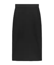 MSGM High-Waist Logo-Jacquard Midi Skirt IT40,IT42 Black