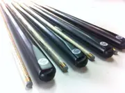WOODEN POOL SNOOKER CUE SET 4x Two Piece Cues with 10mm pool cue tips (ASH PRO)