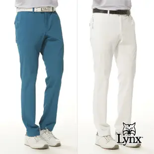 【Lynx Golf】korea男款韓國進口商品造型褲耳後袋配色設計運動風格平口休閒長褲(二色)