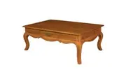 CT French Provincial Solid Timber 2 Drawer Coffee Table - Light Pecan