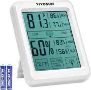 VIVOSUN Digital Thermometer Hygrometer Humidity Meter Backlight LCD Touchscreen
