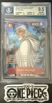 BGS 9.5 One Piece OP08-118 SEC* Silvers Rayleigh Alt Art - English - Two Legends